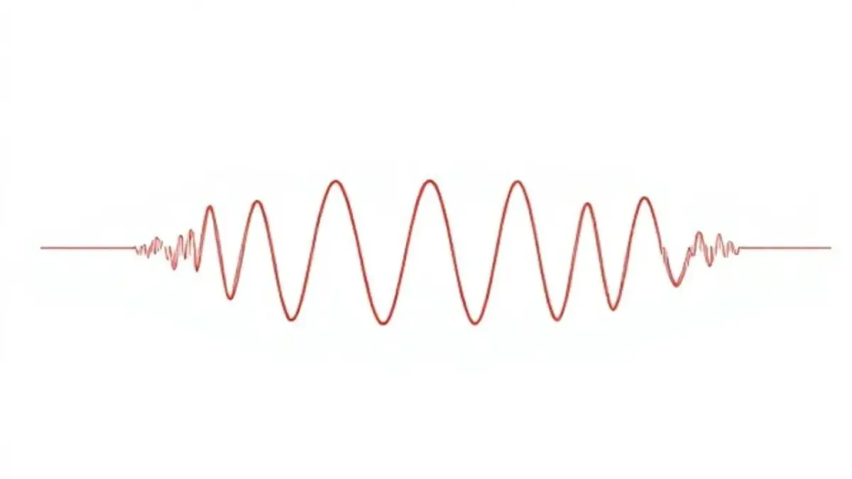 Conceptual image of PAM4 signal transmission, visualized as a wave with four distinct levels, Representação gráfica da transmissão de sinal PAM4 com quatro níveis distintos.