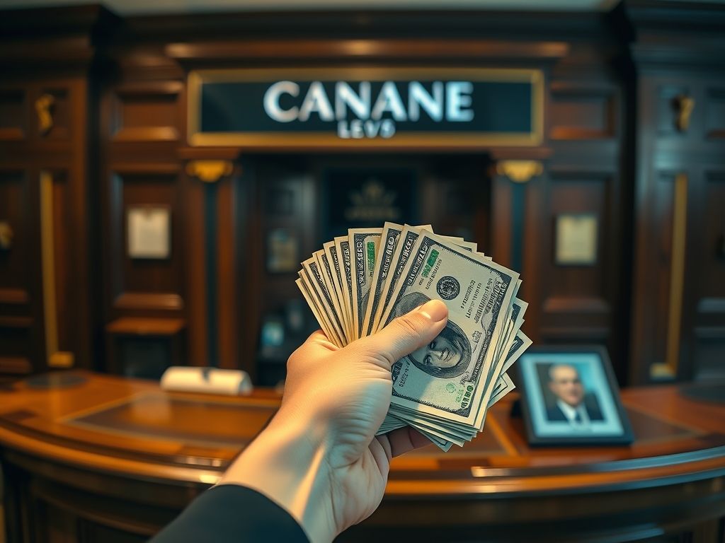 Pessoa comprando dólares em espécie em uma casa de câmbio.