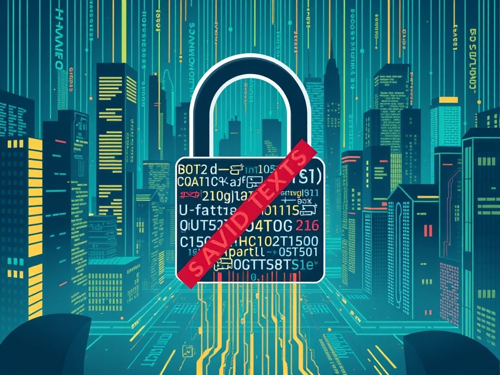 Ilustração estilizada mostrando dados se transformando em texto cifrado através da criptografia.